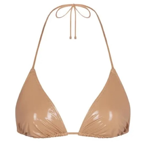 SKIMS Pvc Triangle Bikini Top | Color: Ochre | NEW/NWT!! 🌊👙☀️ - Picture 1 of 9